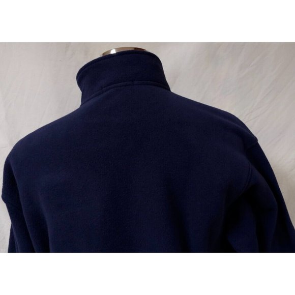 Port Authority Mens Medium Dark Blue Full Zip Fleece Logo Flag Star Jacket - Picture 9 of 12